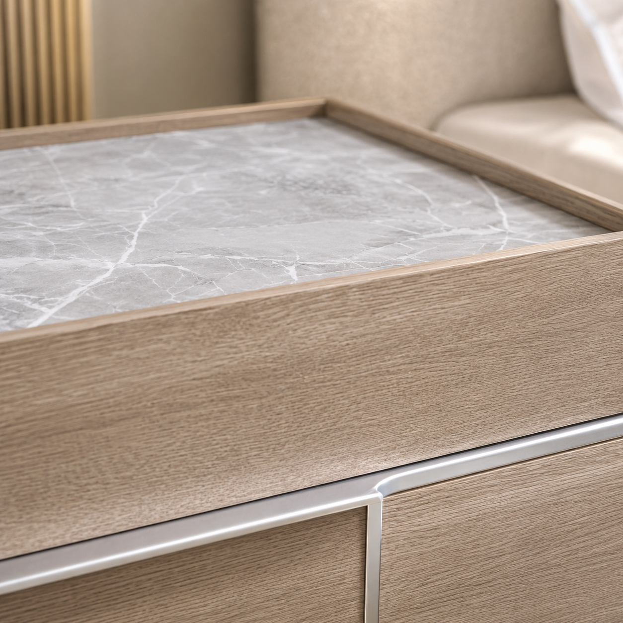 Oslo Marble Top Bedside Table