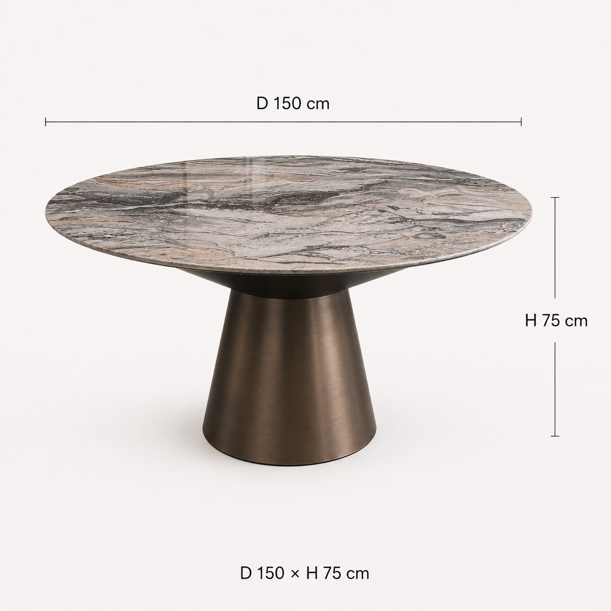 Luna Grey Marble Dining Table