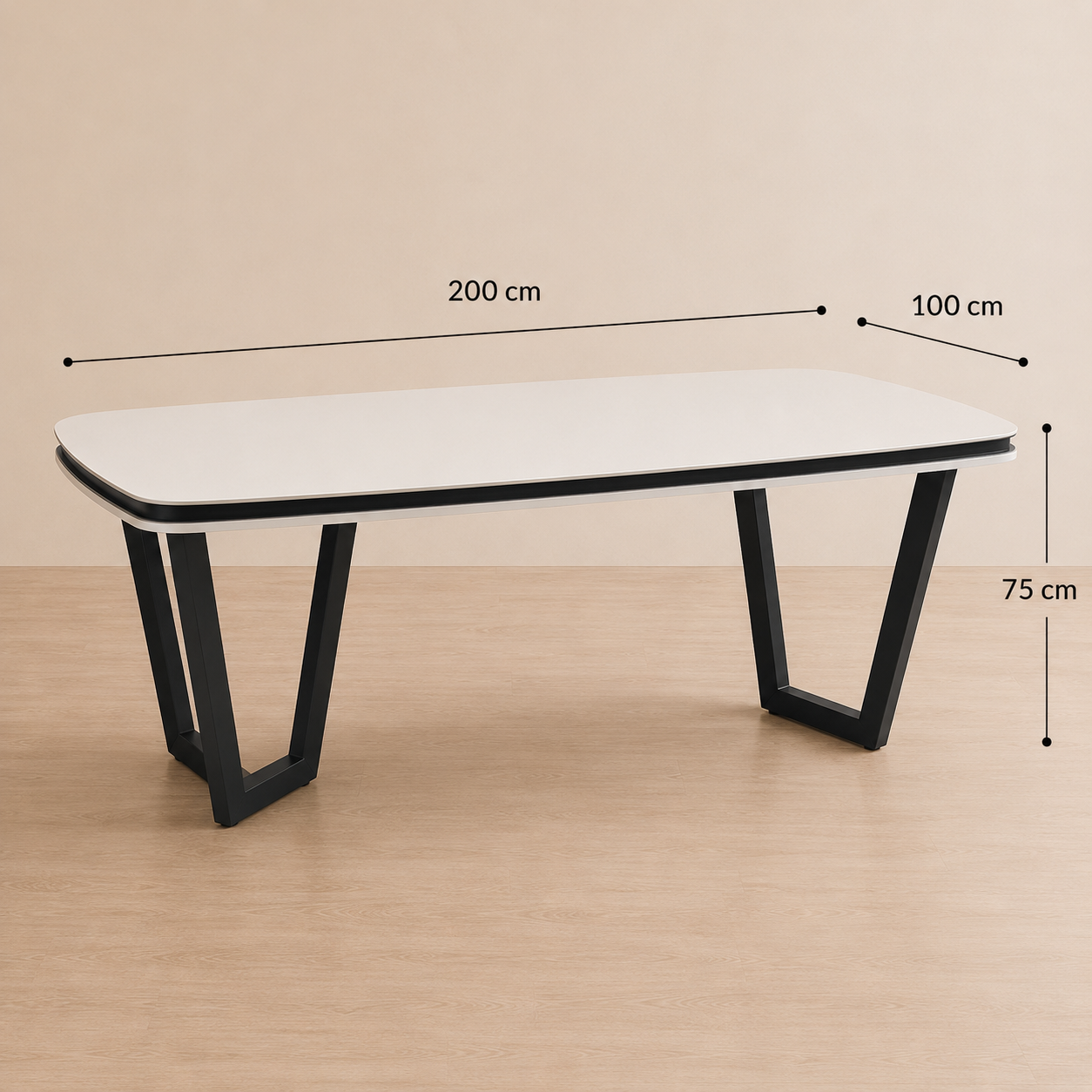 Monza Black & Ivory Dining Table