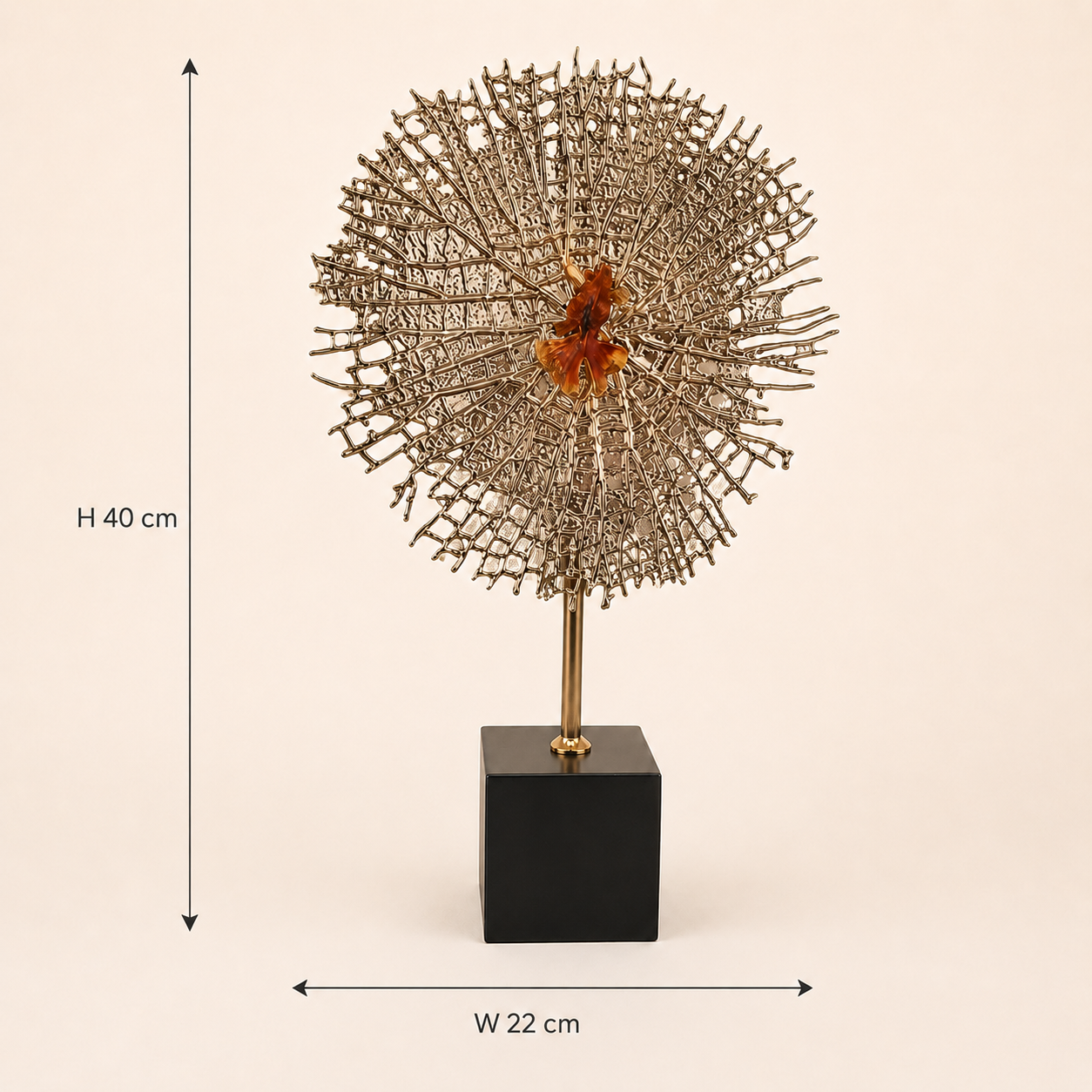 Golden Sunburst Sculpture
