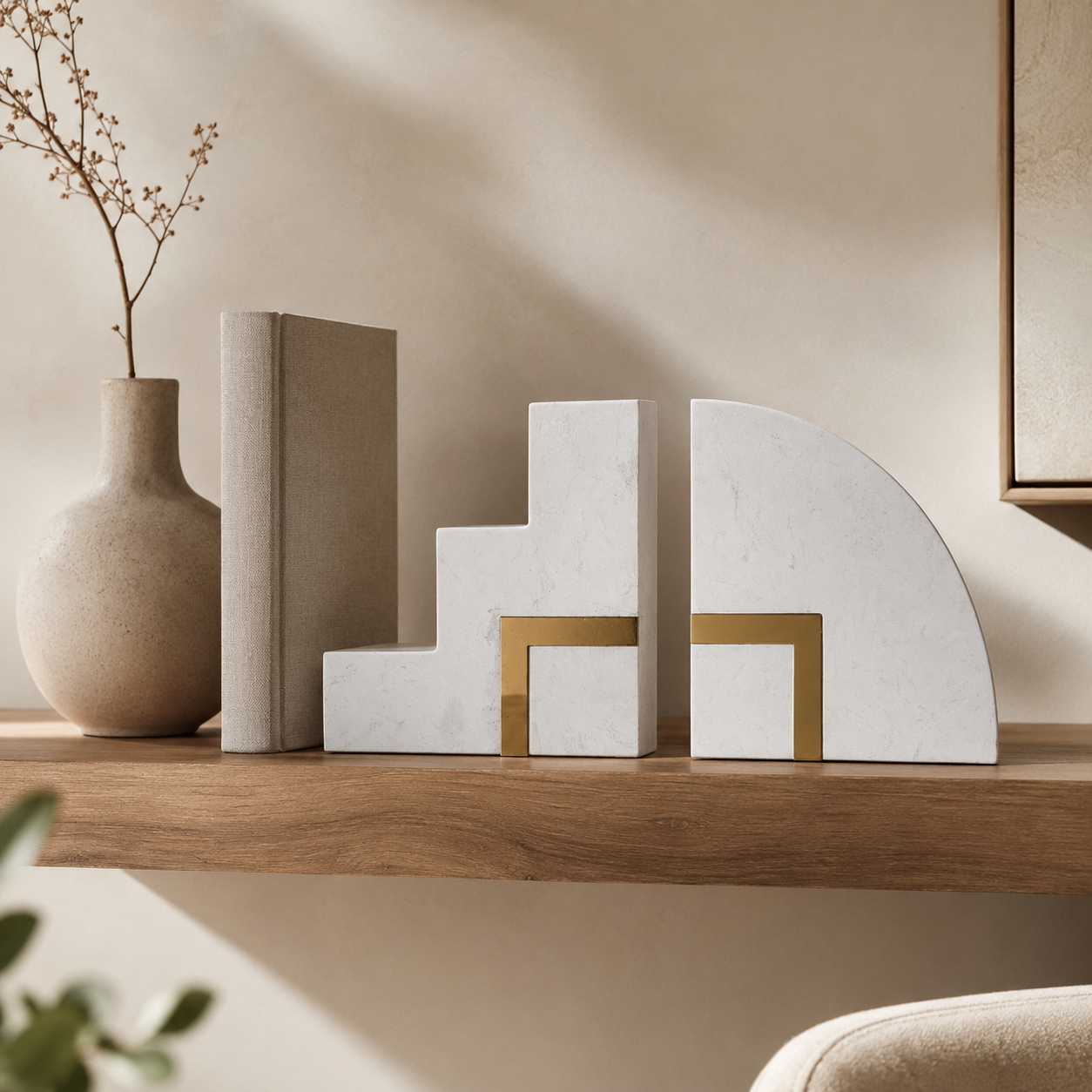 Aurelia Marble Bookend Set
