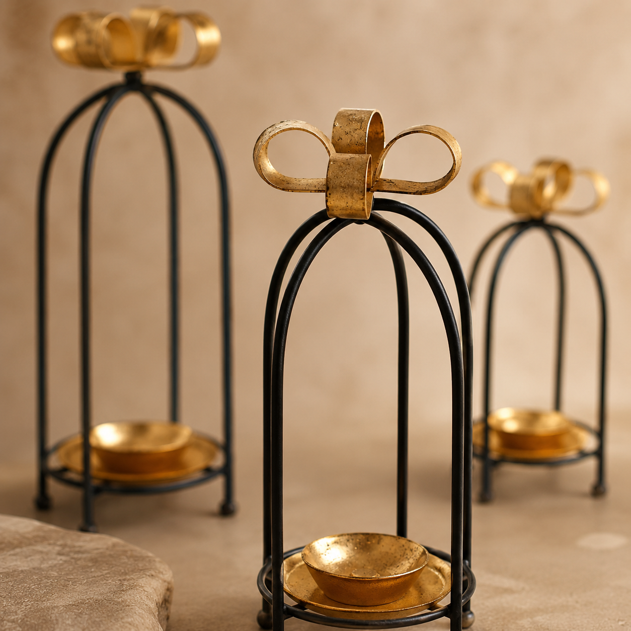 Aurelia Bow Candle Holder Set