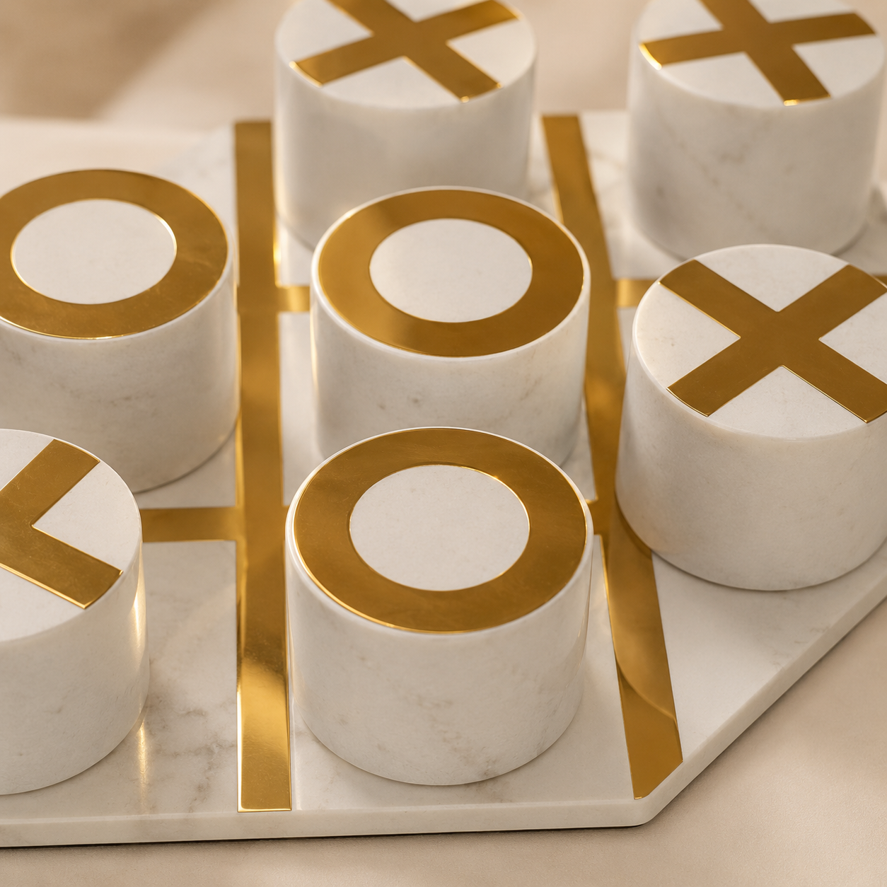 Luxe Marble Tic Tac Toe Set