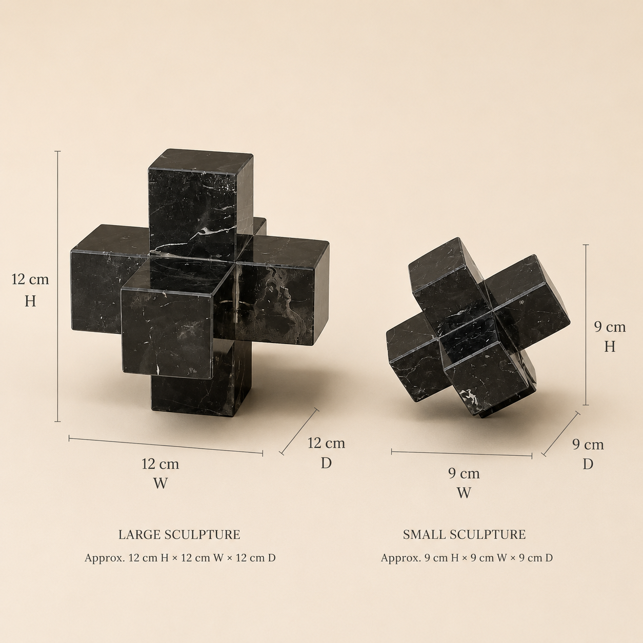 Noir Cube Sculpture Set