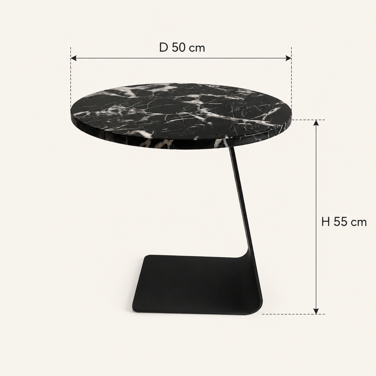Nero Arc Side Table