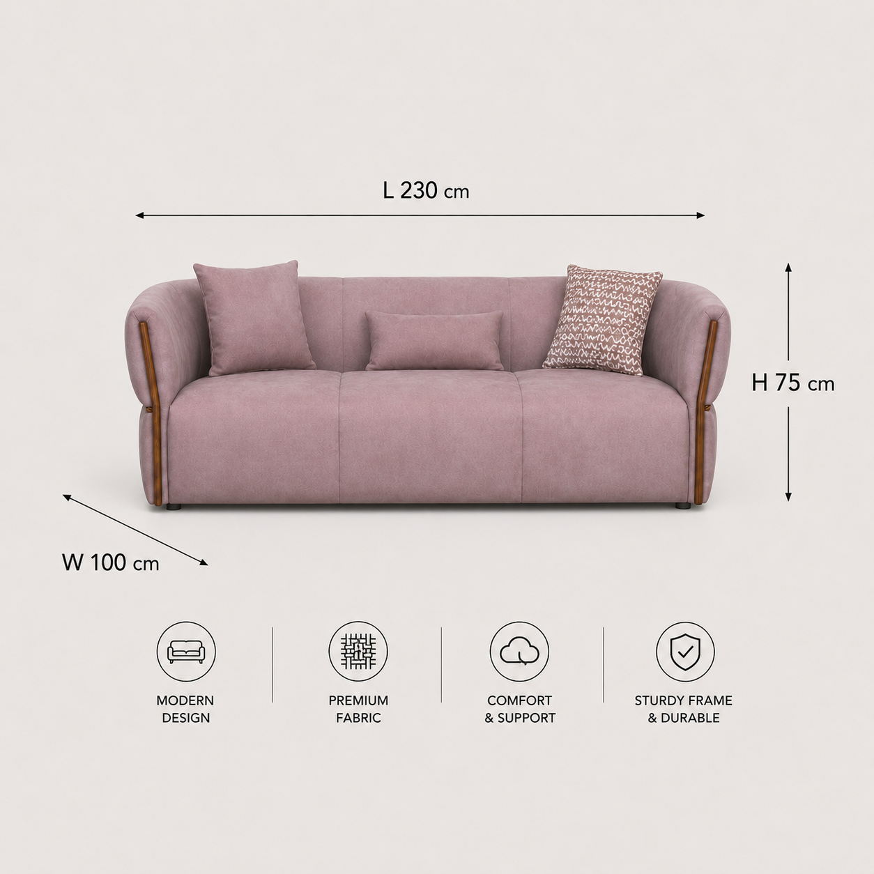 Blush Harmony Sofa Set