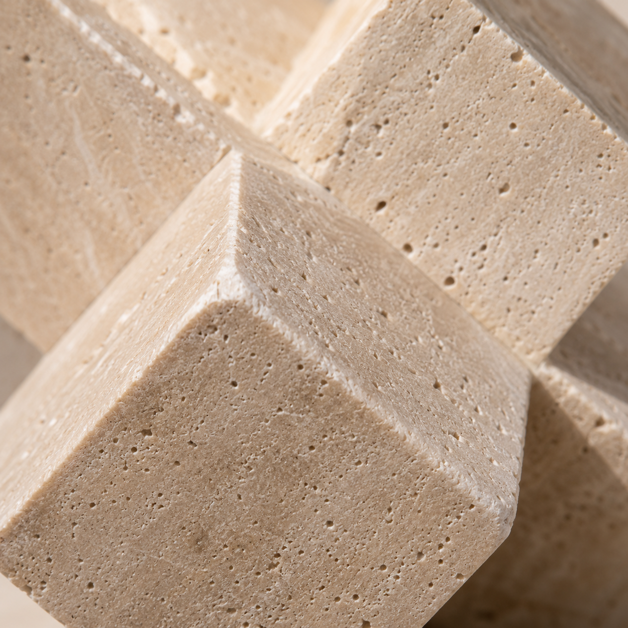 Travertine Axis Sculpture Set