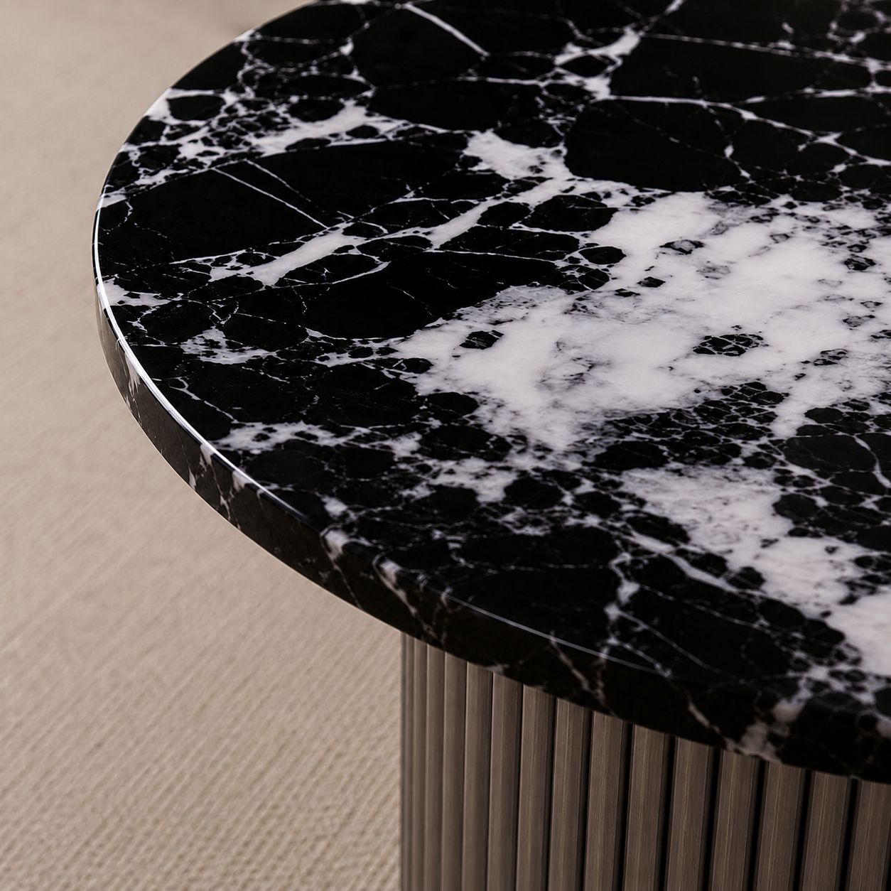 Noir Crest 1+1 Coffee Table Set