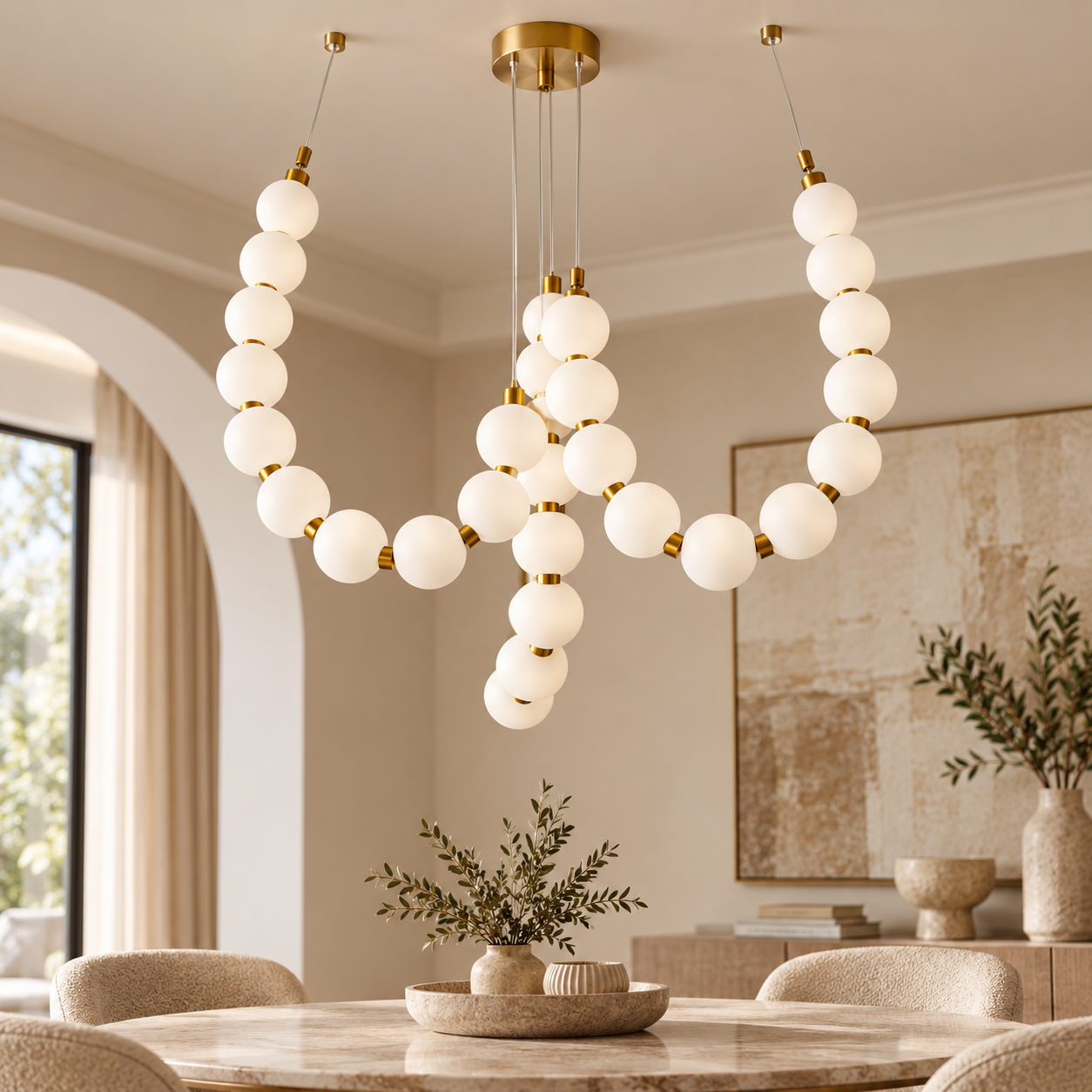 Opal Pearl Globe Chandelier