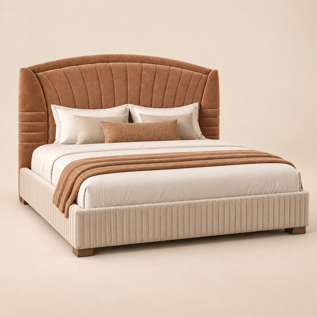 Sienna Curved Wingback Bed