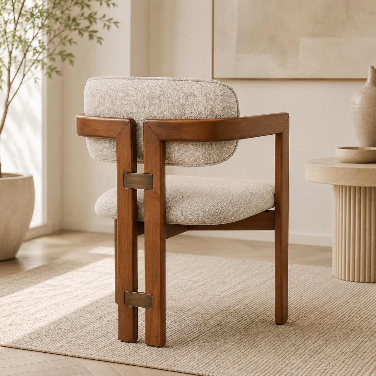 Crescent Beige Dining Chair