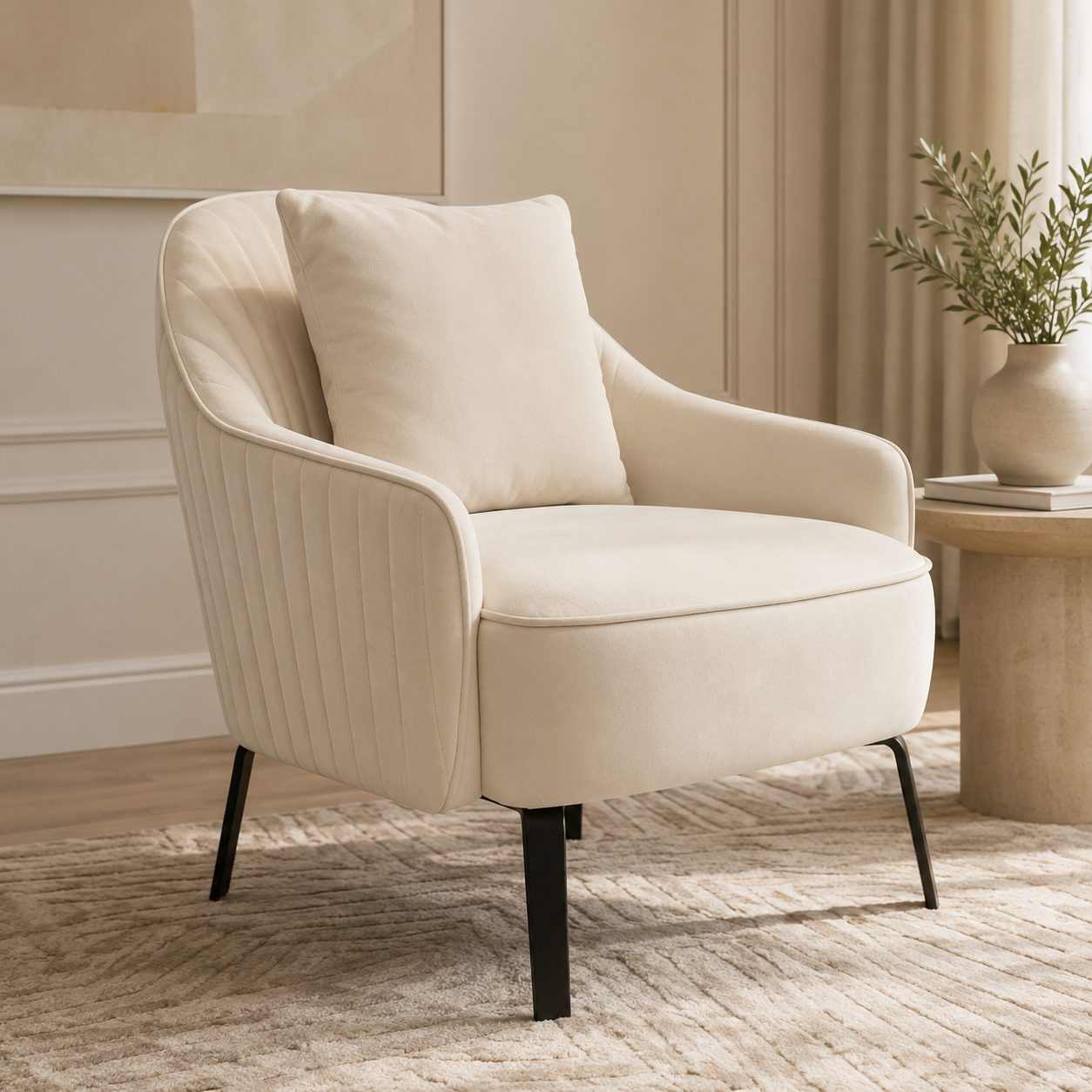 Serena Cream Lounge Chair
