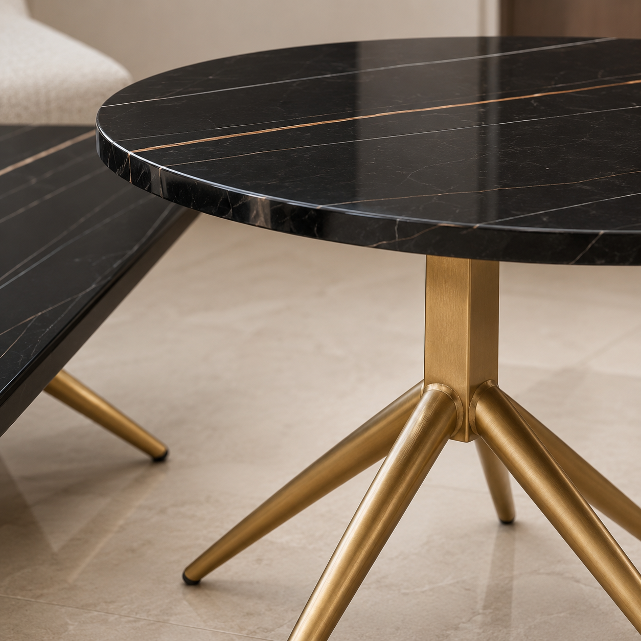 Noir Axis Coffee & Side Table Set