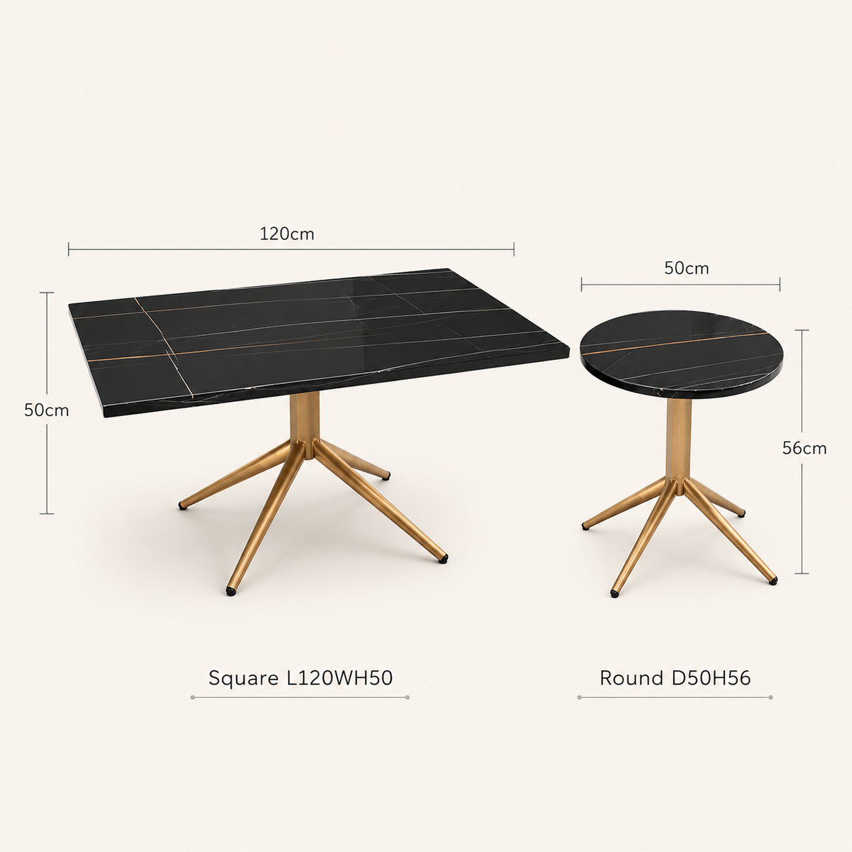 Noir Axis Coffee &amp; Side Table Set