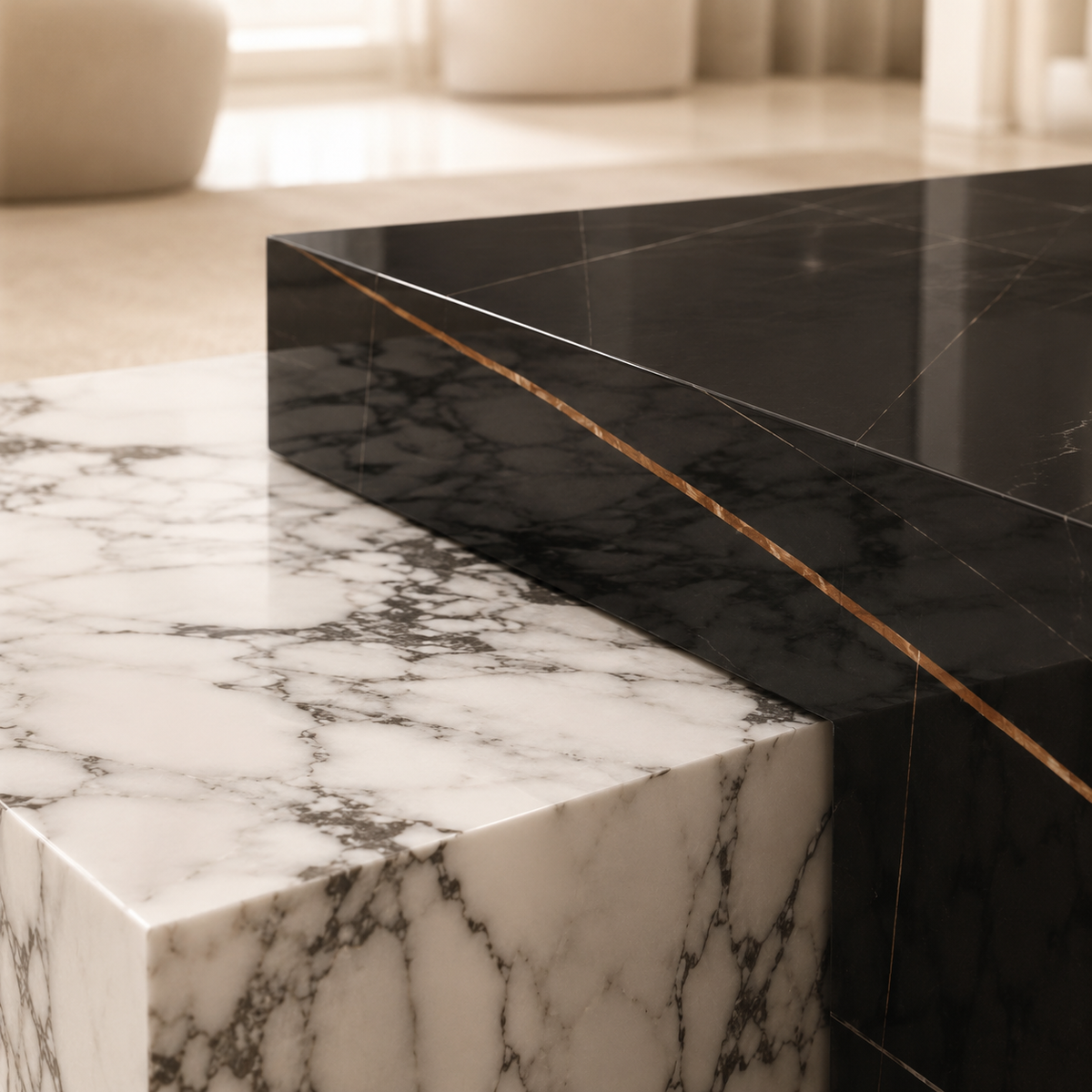 Monochrome Interlock Coffee Table Set