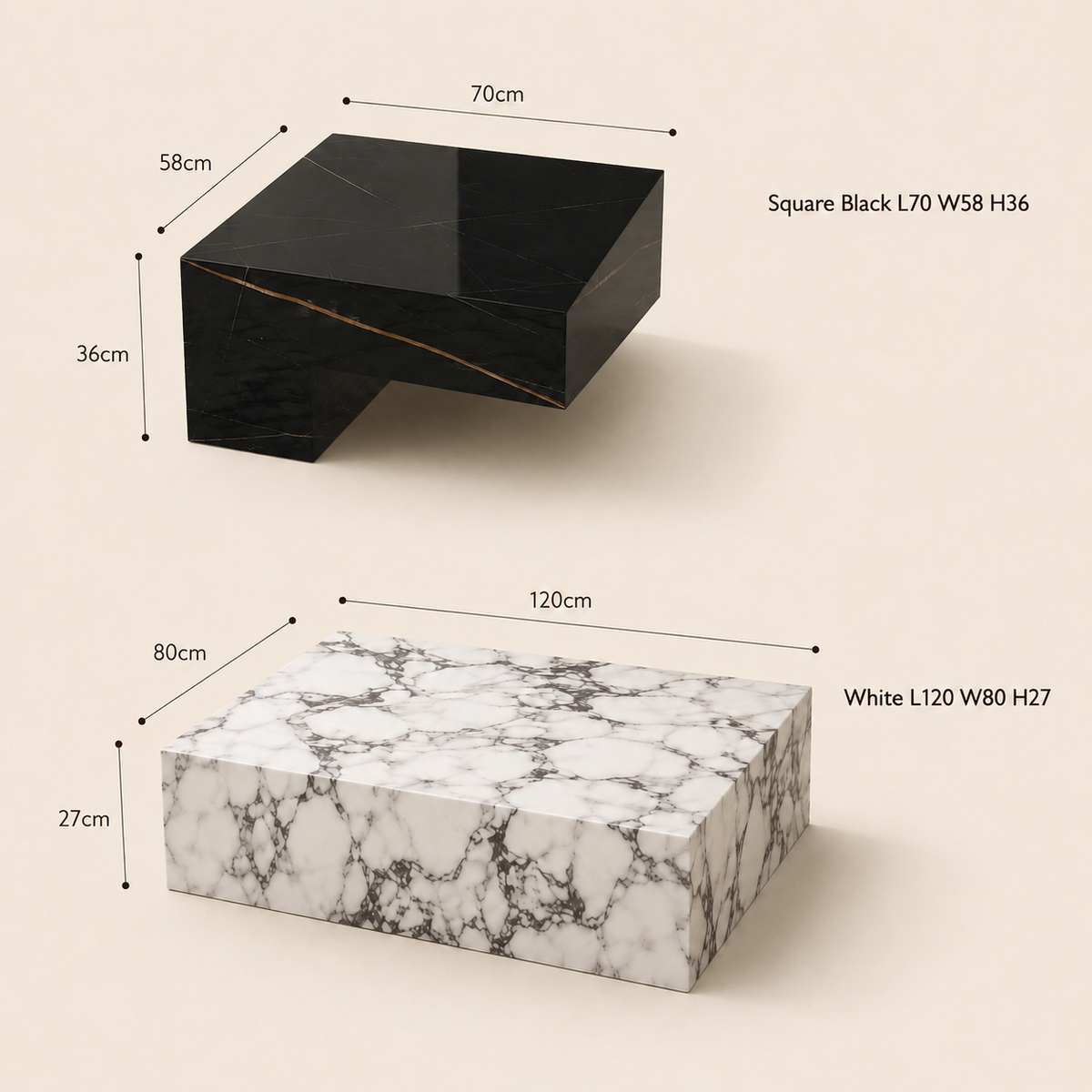 Monochrome Interlock Coffee Table Set