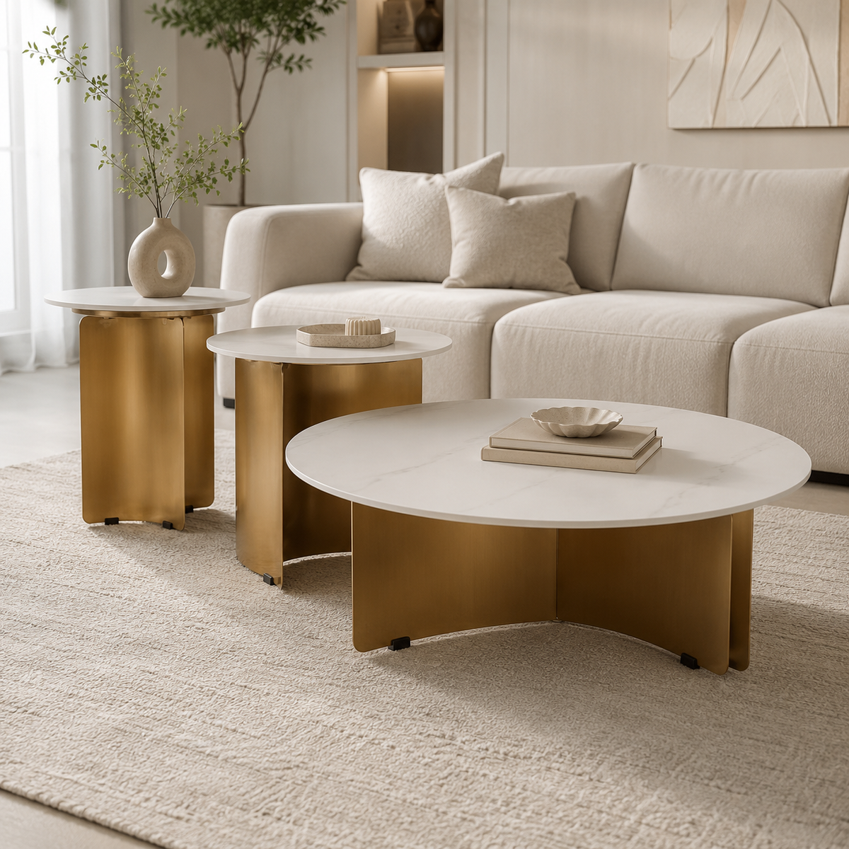 Aurelia Trio Marble Table Set
