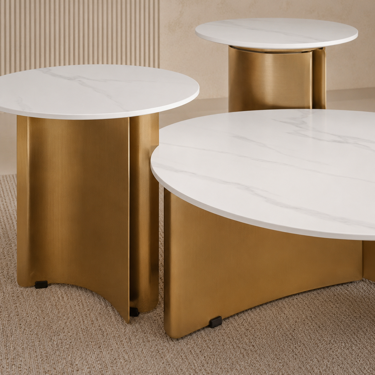 Aurelia Trio Marble Table Set