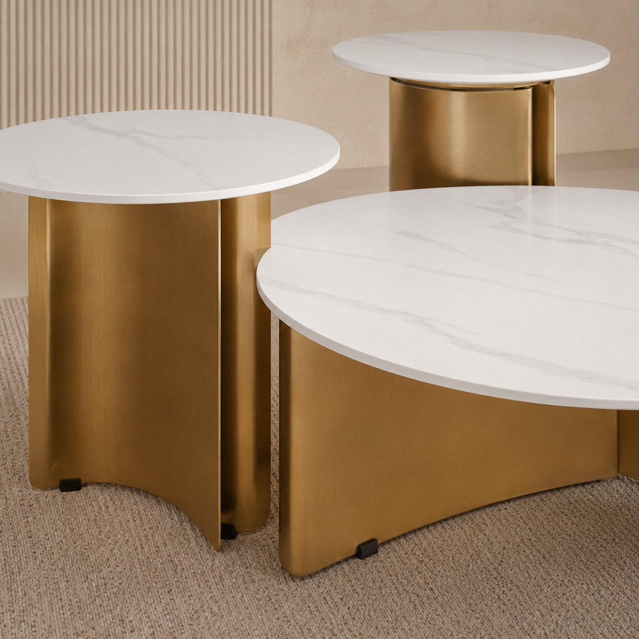 Aurelia Trio Marble Table Set