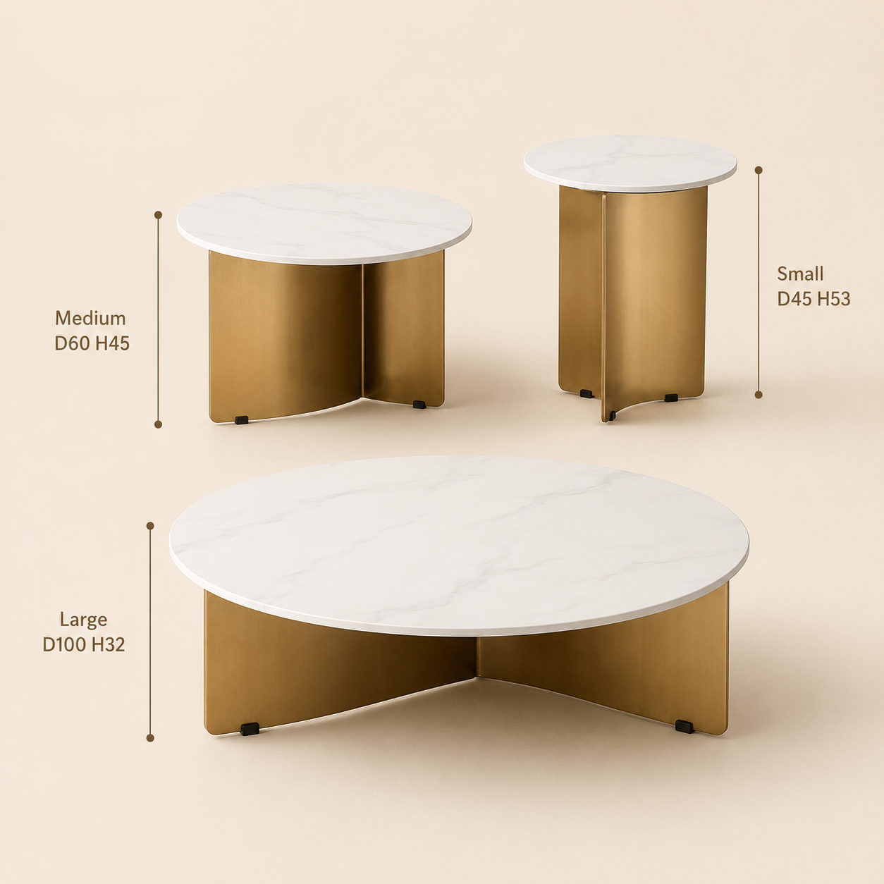 Aurelia Trio Marble Table Set