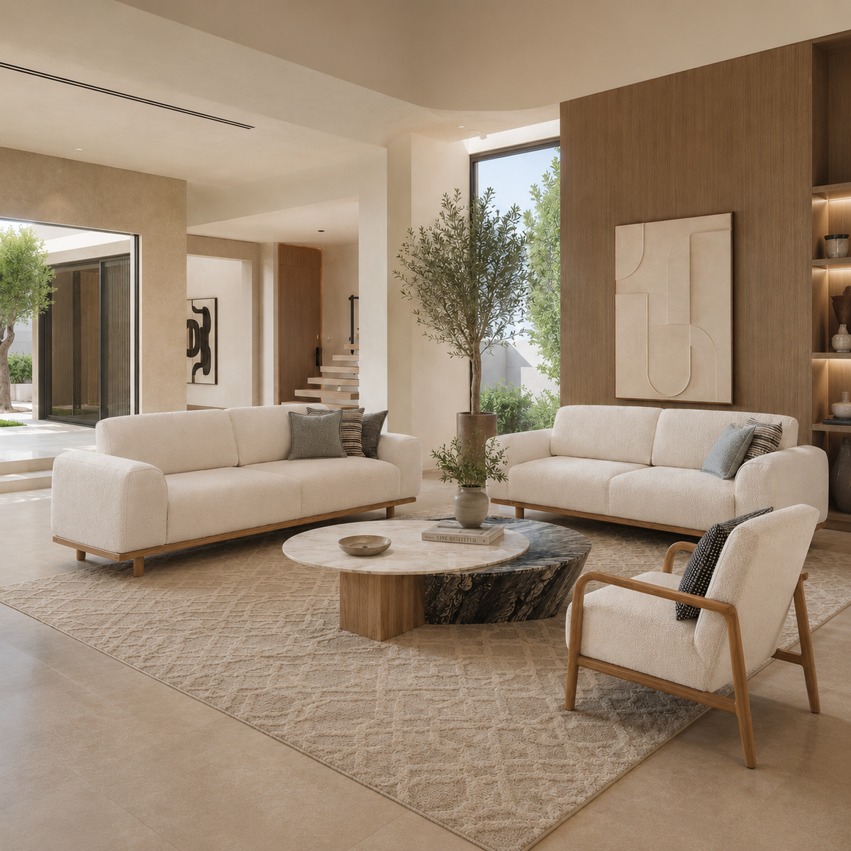 Oslo Cream Sofa Set