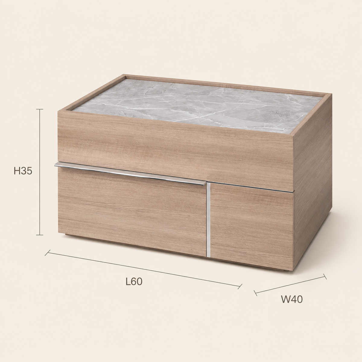 Oslo Marble Top Bedside Table