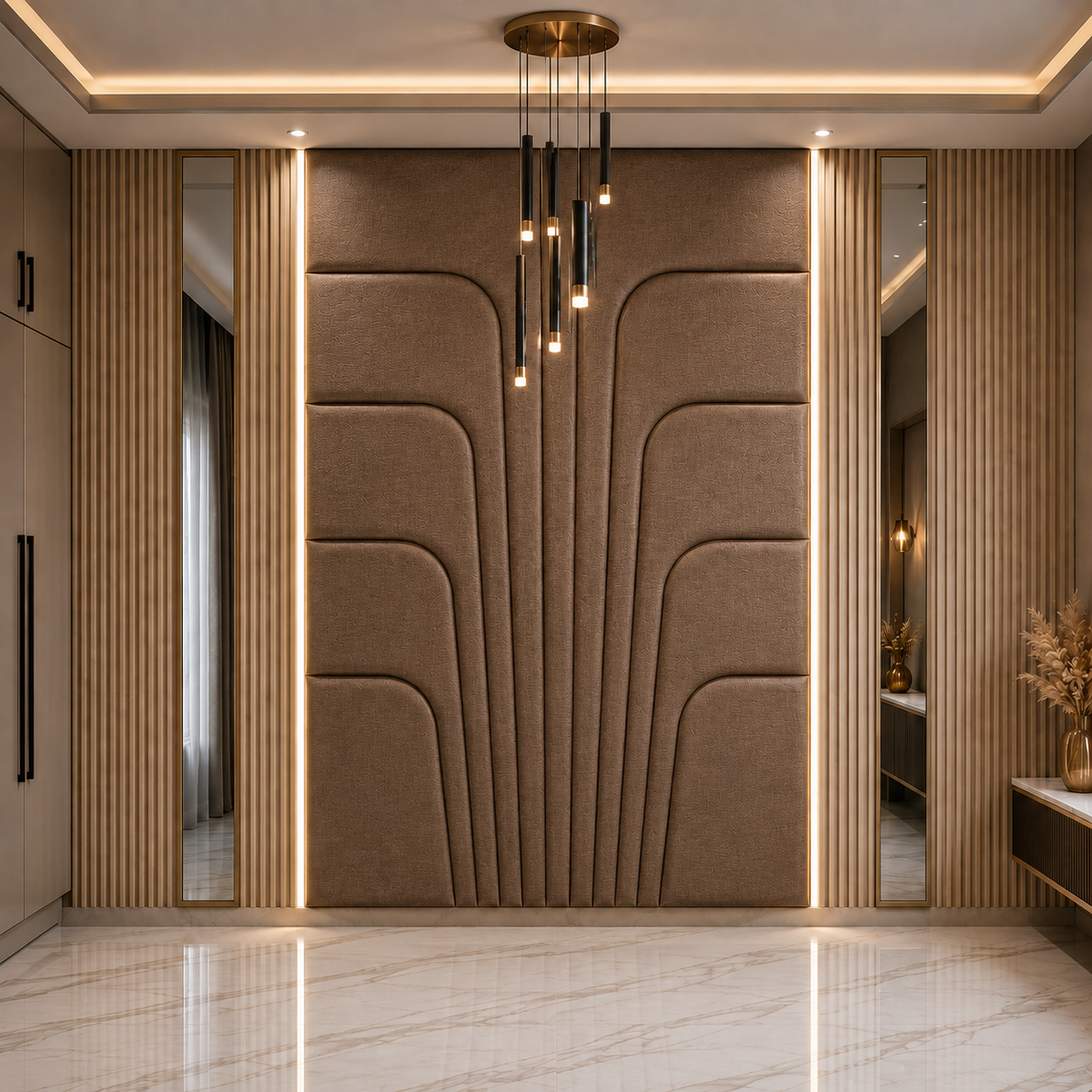 Noiré Brown Linen Wall Cladding