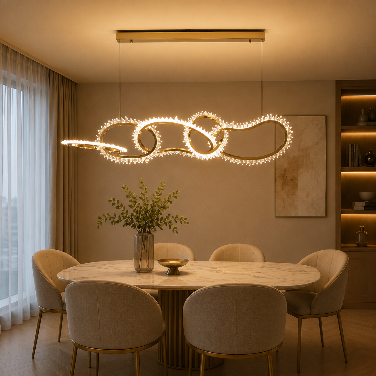 Infinity Crystal Wave Chandelier