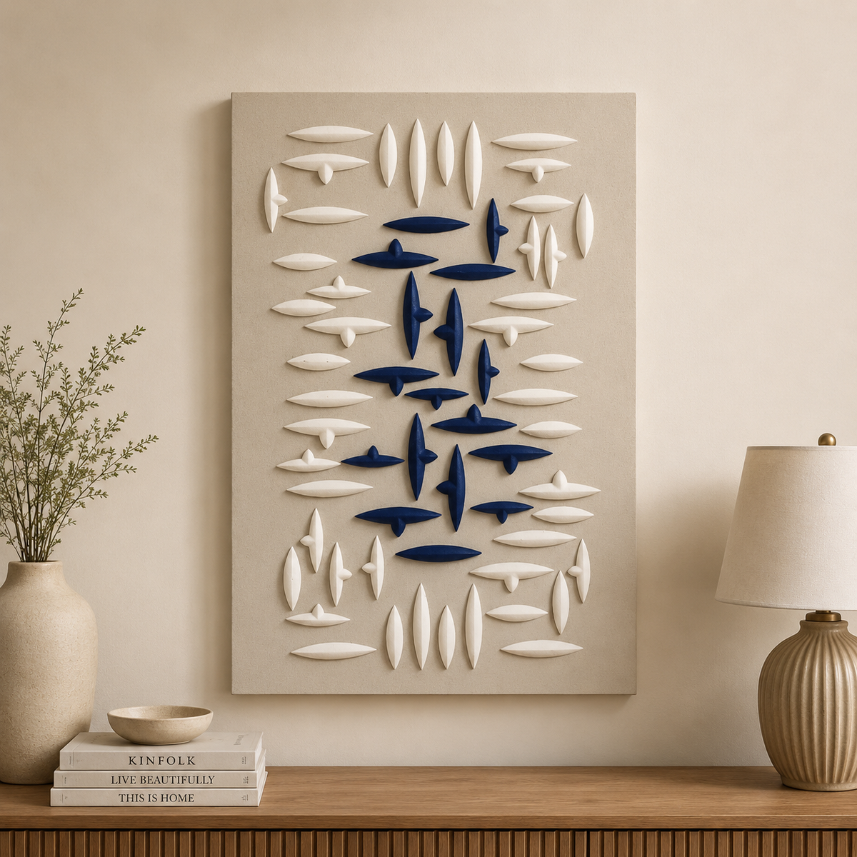 Azure Harmony 3D Wall Art