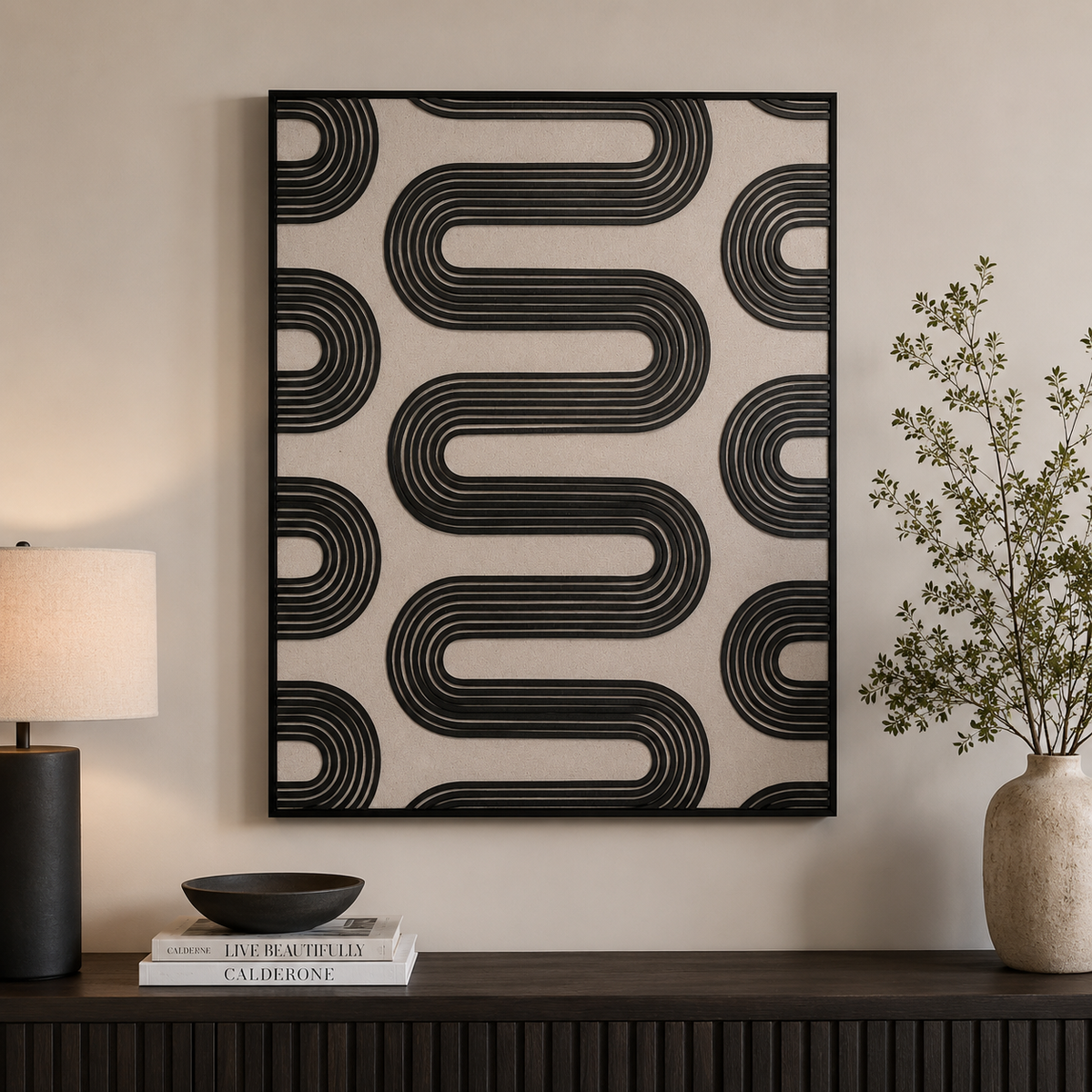 Monochrome Flow Wall Art