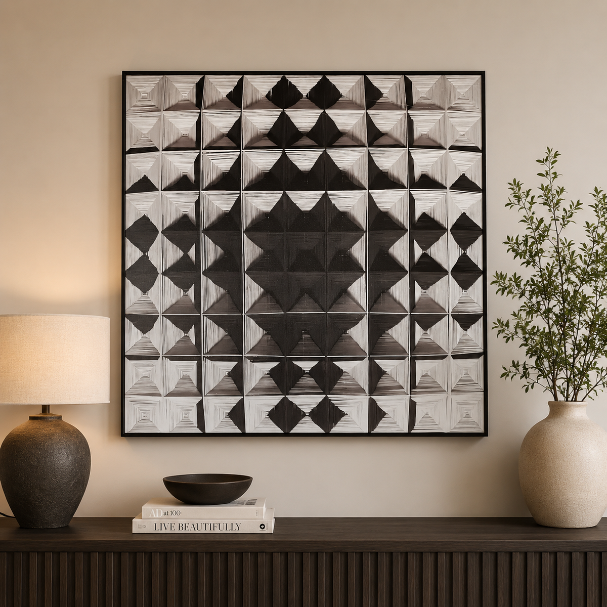 Obsidian Geometry Wall Art