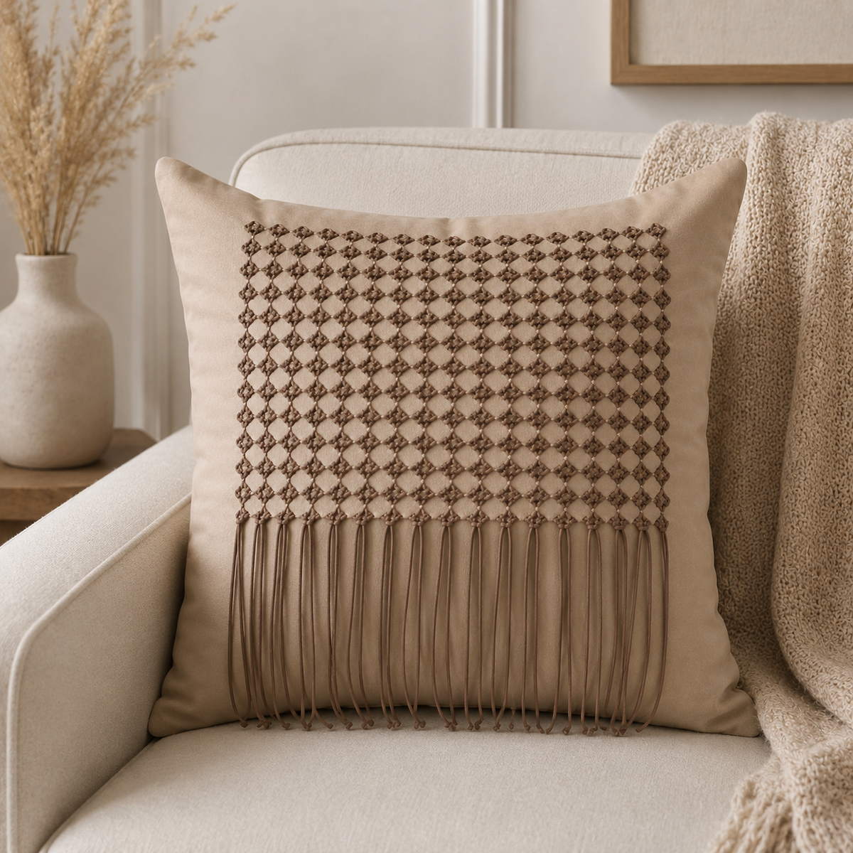 Midnight Lattice Cushion