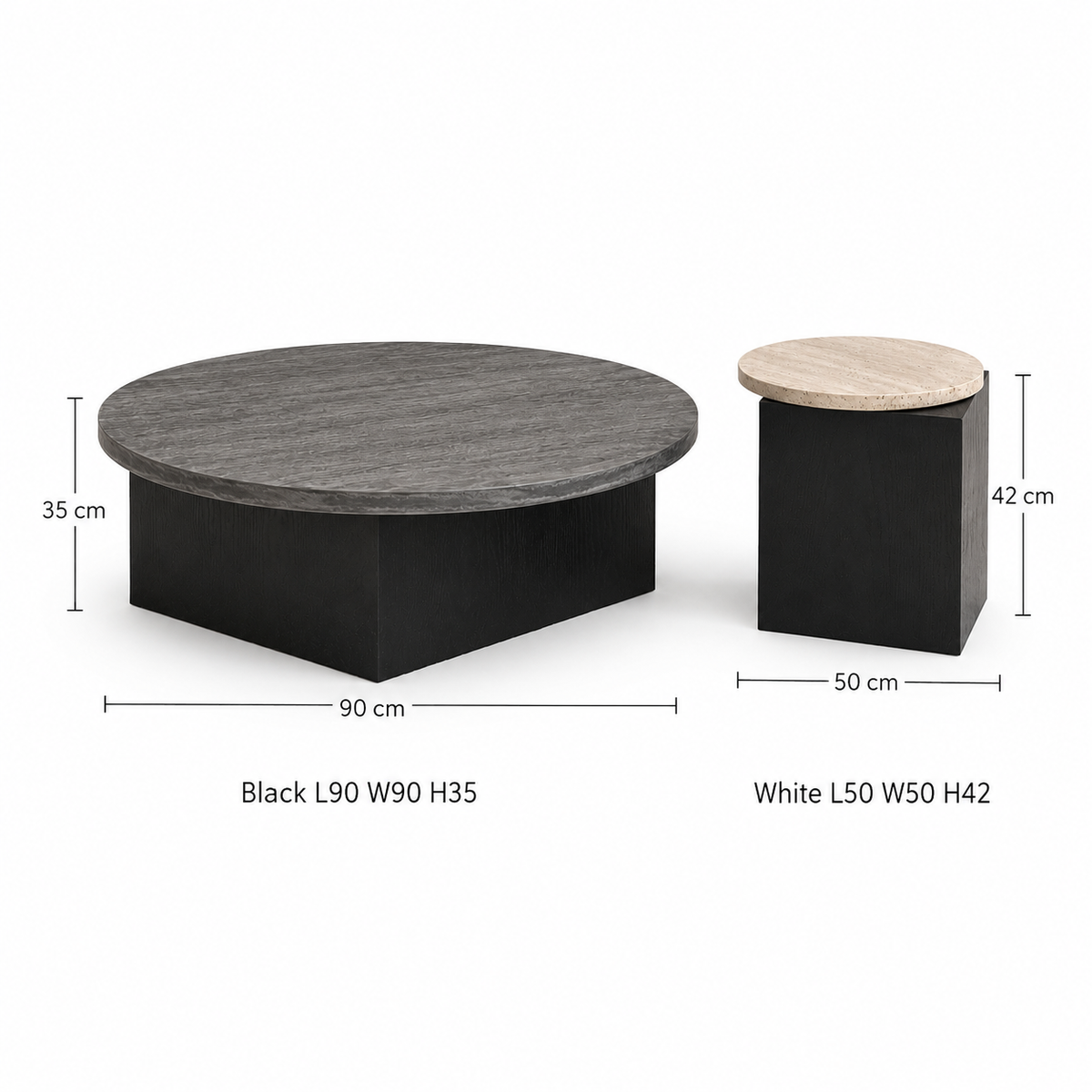 Nero Travertine Duo Coffee Table
