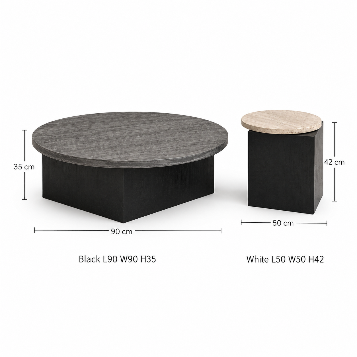 Nero Travertine Duo Coffee Table