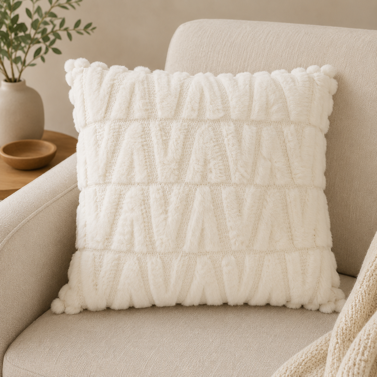 Monochrome Check Cushion