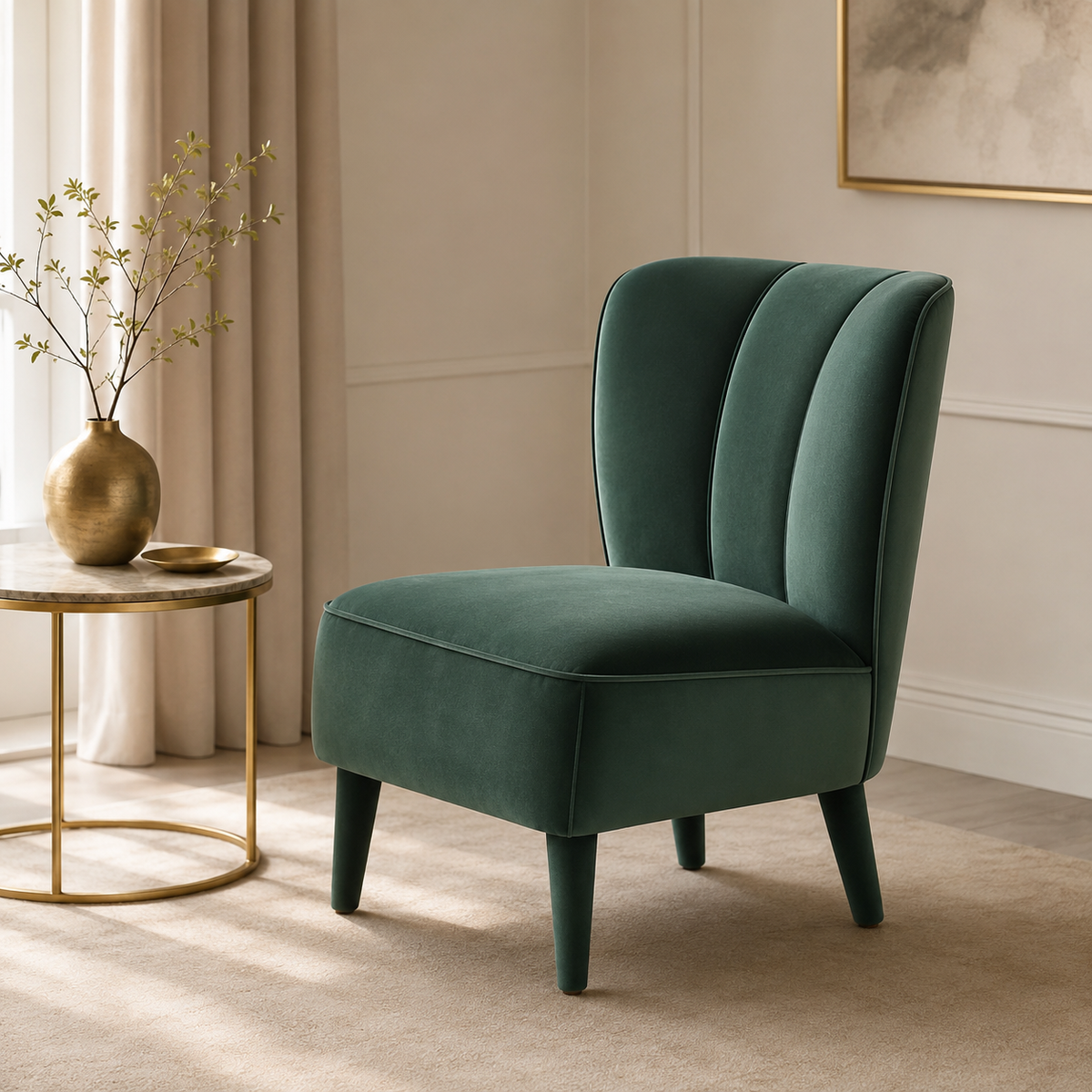 Emerald Velvet Accent Chair