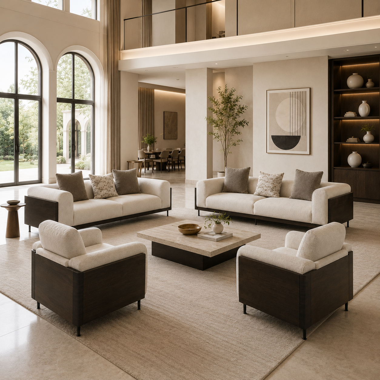 Verona Wood Frame Sofa