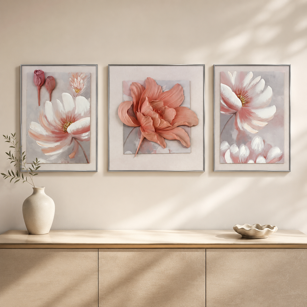 Blush Blossom Wall Art Set
