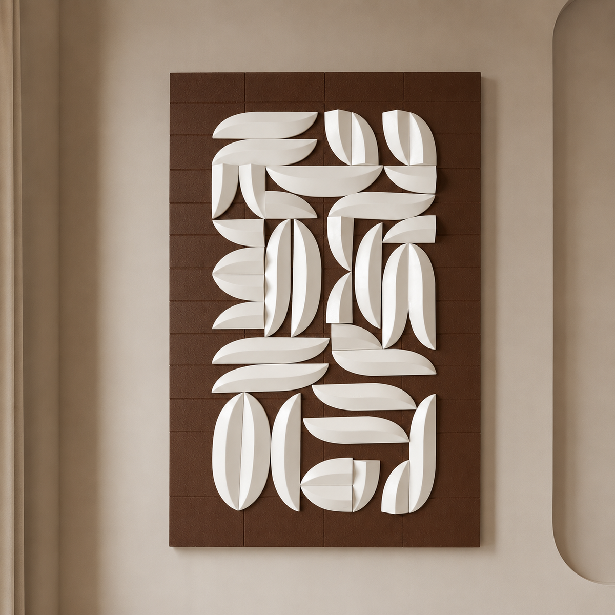 Ivory Leaf Relief Wall Art