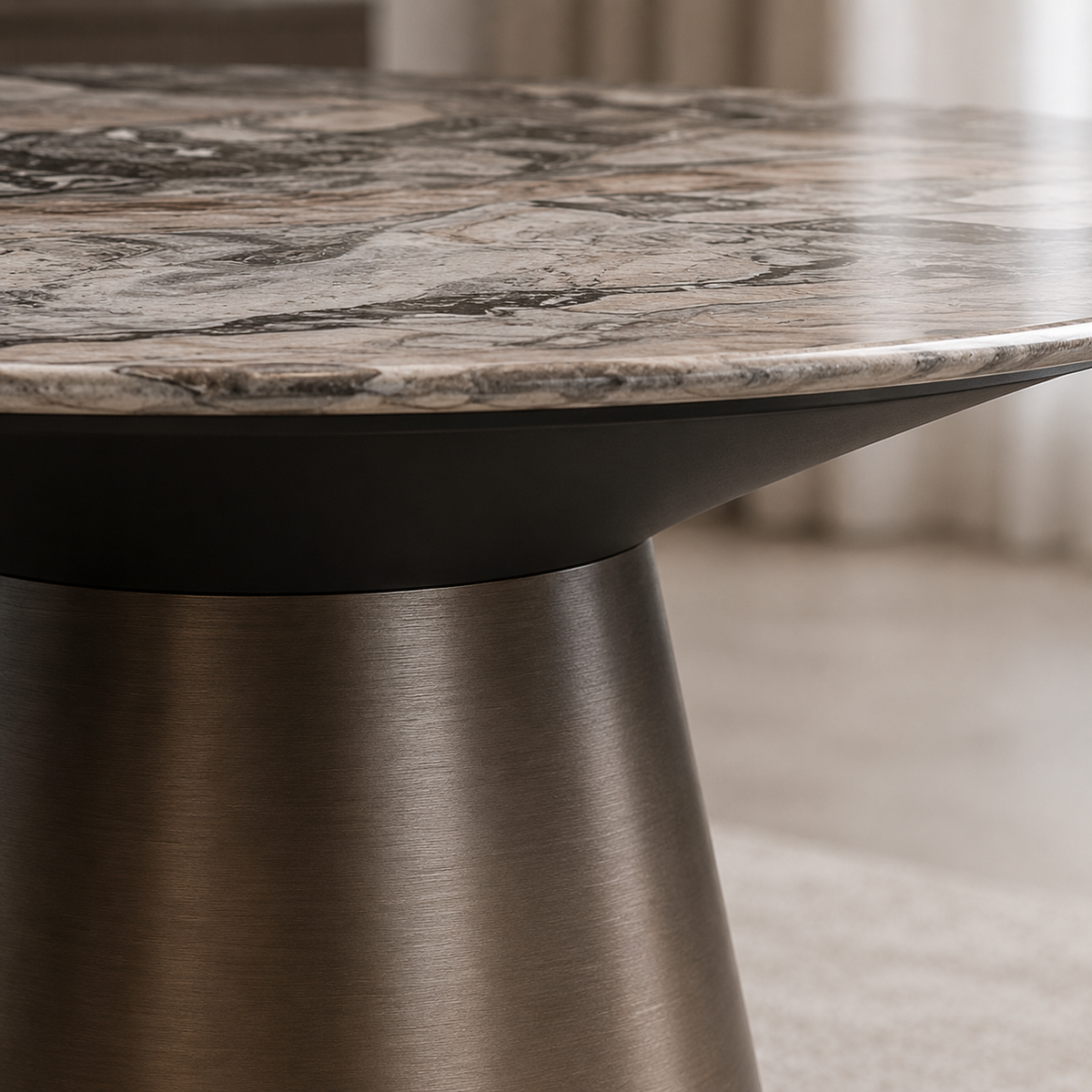 Luna Grey Marble Dining Table