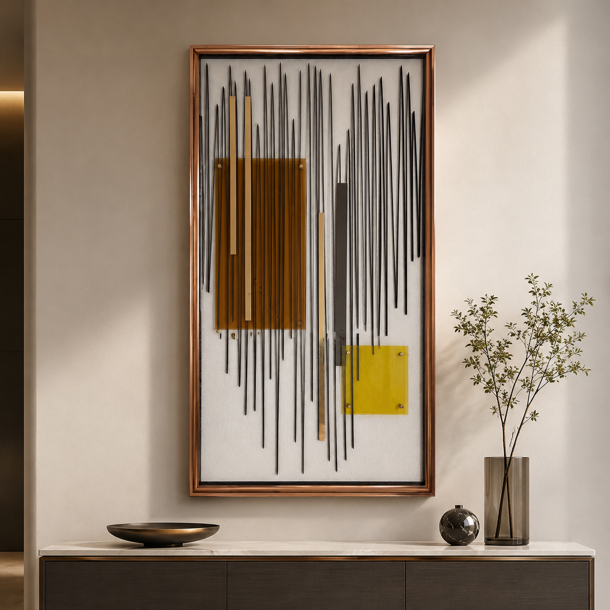 Linear Amber Wall Art