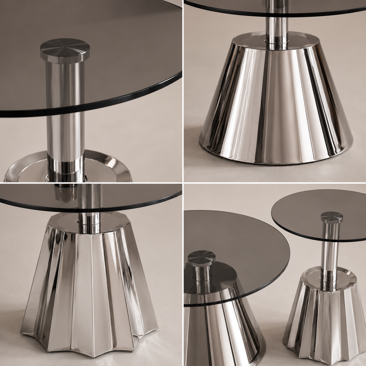 Mirage Smoke Glass Coffee Table Set