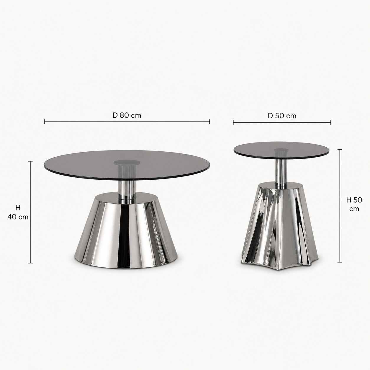 Mirage Smoke Glass Coffee Table Set