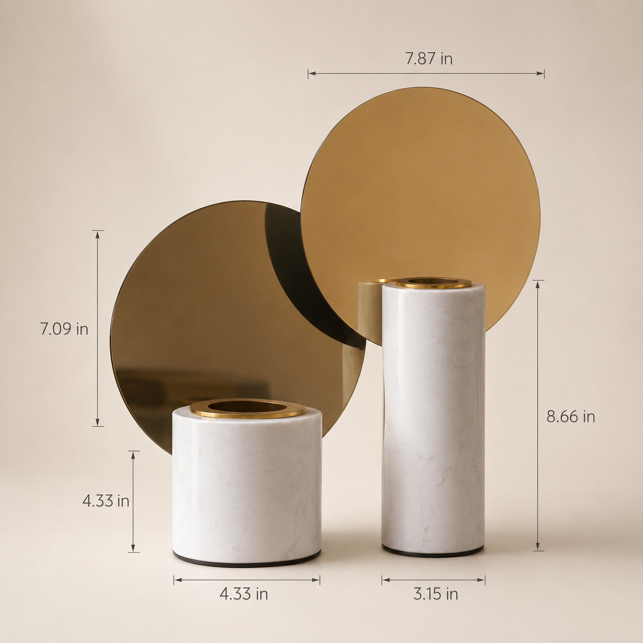 Aurelia Mirror Candle Holder Set
