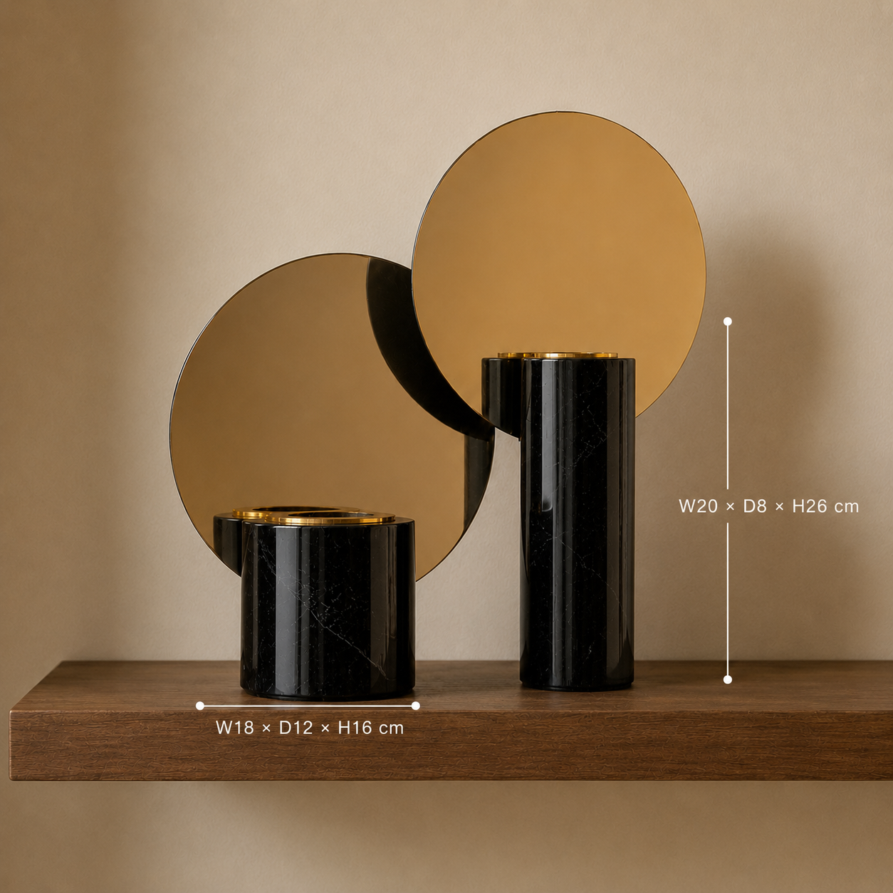 Noir Eclipse Candle Holder Set