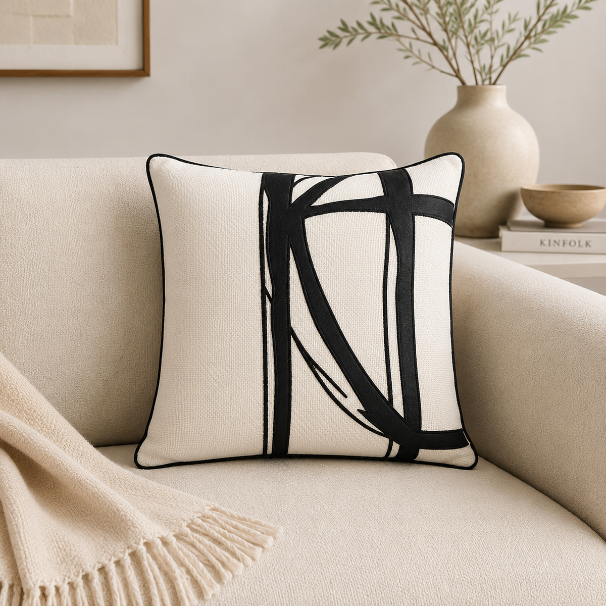 Abstract Line Cushion