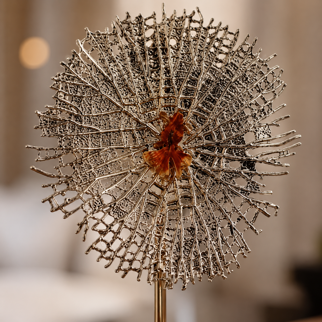 Golden Sunburst Sculpture