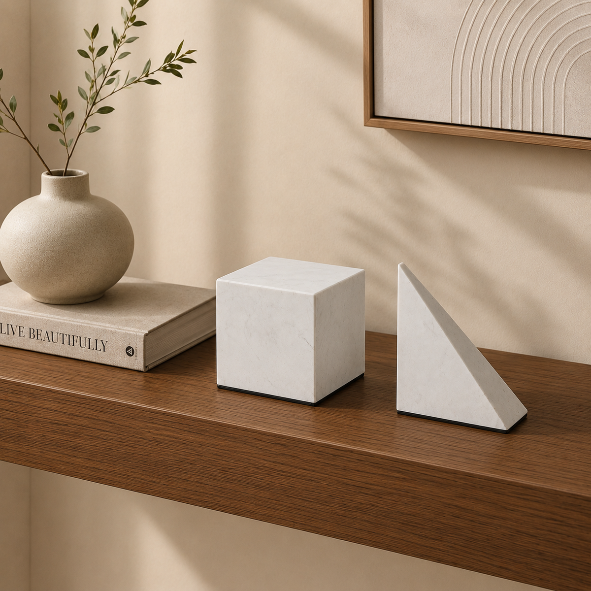 Marble Geometry Sculpture Set