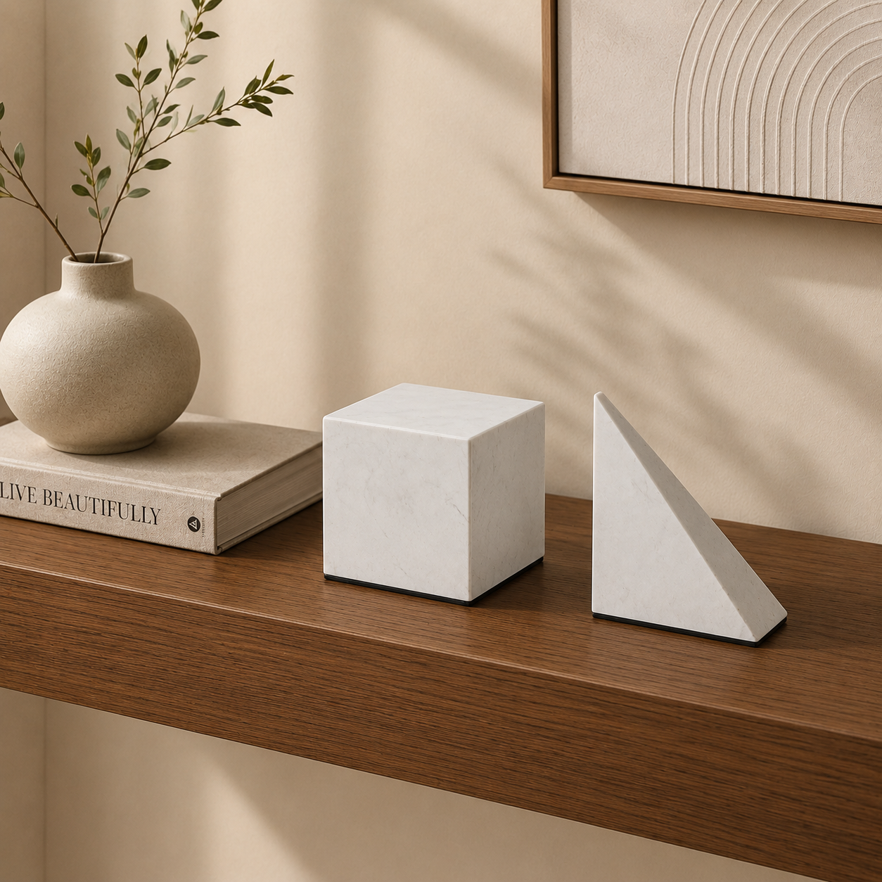 Marble Geometry Sculpture Set
