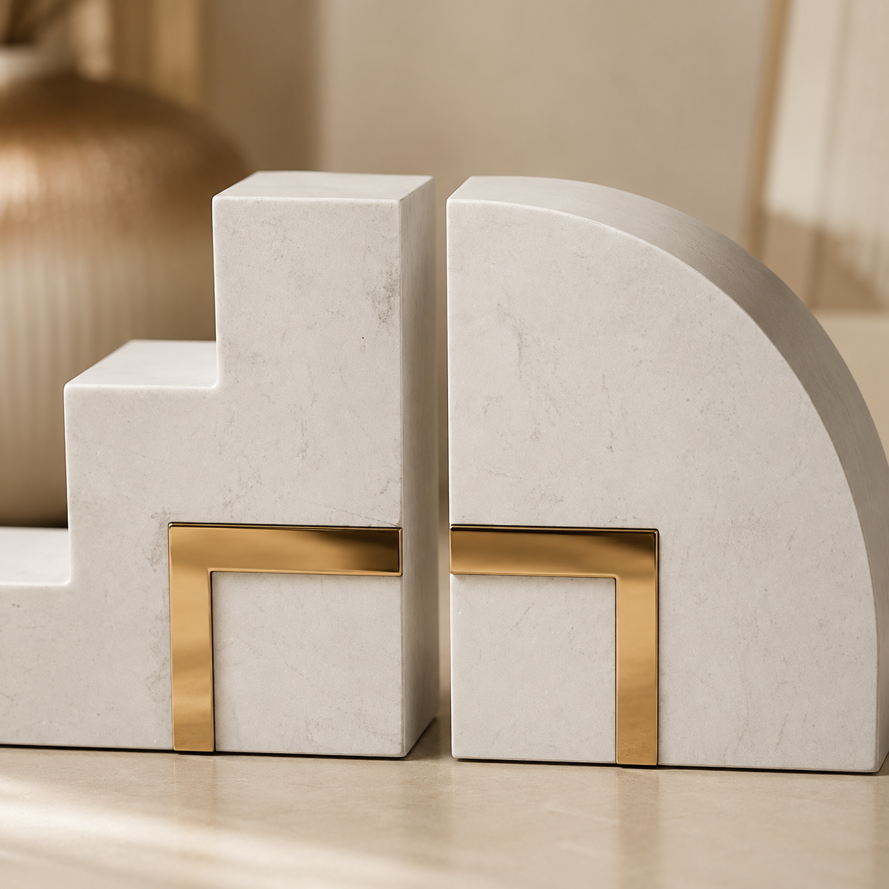 Aurelia Marble Bookend Set